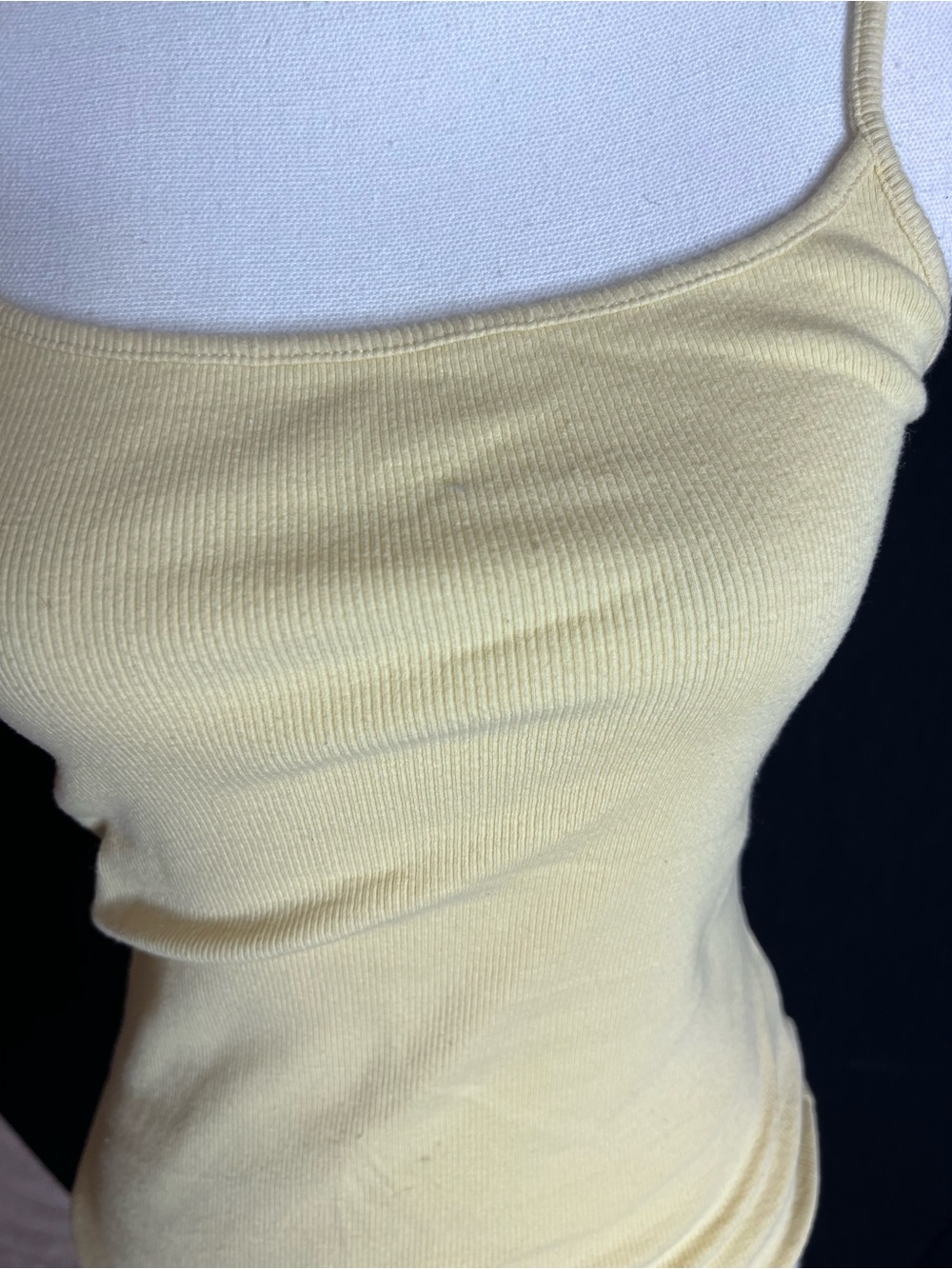 Express Yellow Ribbed Spaghetti Strap Cami - Picture 4 of 4